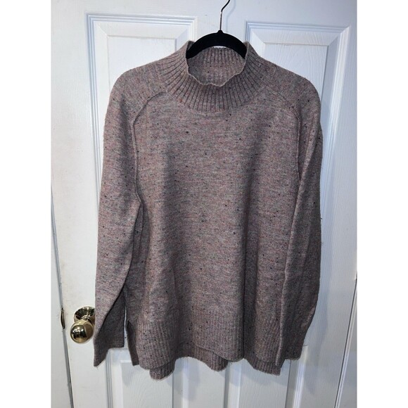 Ann Taylor LOFT Confetti Knit Sweater Womens L Mock Neck Tunic Relaxed Modest - Picture 8 of 8
